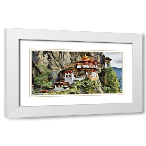 An Asian Monastery White Modern Wood Framed Art Print with Double Matting by Medeiros, Celito