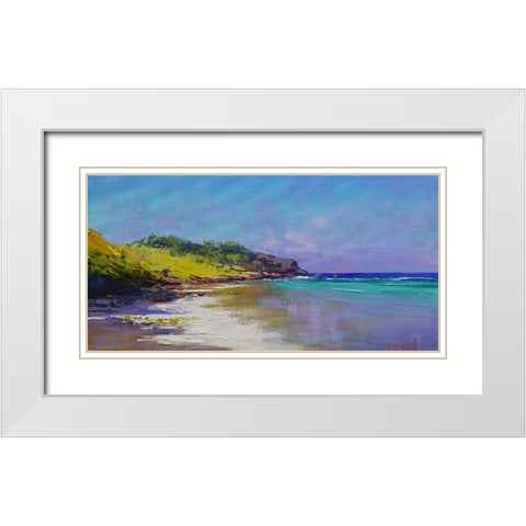 Beach Colours White Modern Wood Framed Art Print with Double Matting by Gercken, Graham