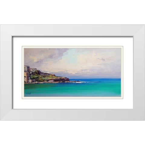 Bondi Beach Australia White Modern Wood Framed Art Print with Double Matting by Gercken, Graham