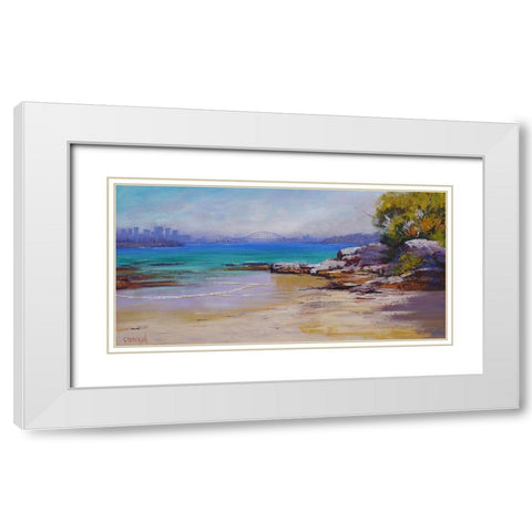 Sydney Harbour White Modern Wood Framed Art Print with Double Matting by Gercken, Graham