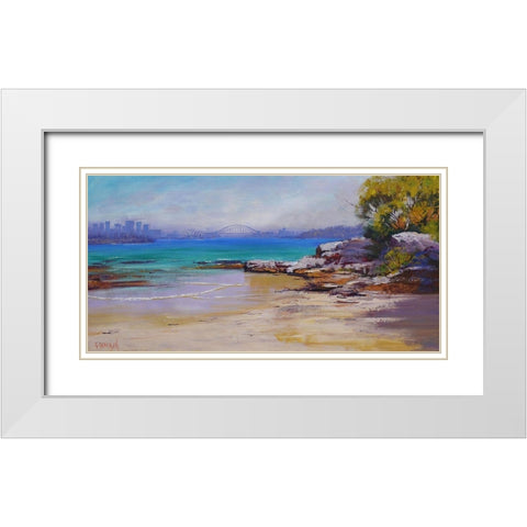 Sydney Harbour White Modern Wood Framed Art Print with Double Matting by Gercken, Graham