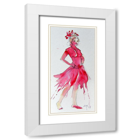 Girl in Red White Modern Wood Framed Art Print with Double Matting by Kovacs, Anna Brigite