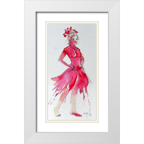 Girl in Red White Modern Wood Framed Art Print with Double Matting by Kovacs, Anna Brigite