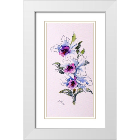 Tropical Floral  White Modern Wood Framed Art Print with Double Matting by Kovacs, Anna Brigite