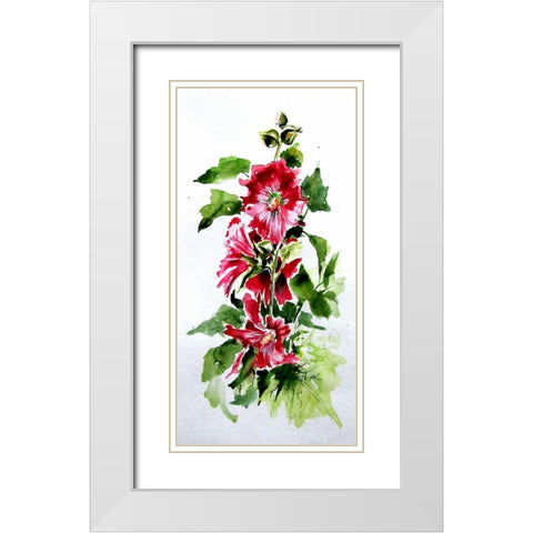 Mallow II White Modern Wood Framed Art Print with Double Matting by Kovacs, Anna Brigite