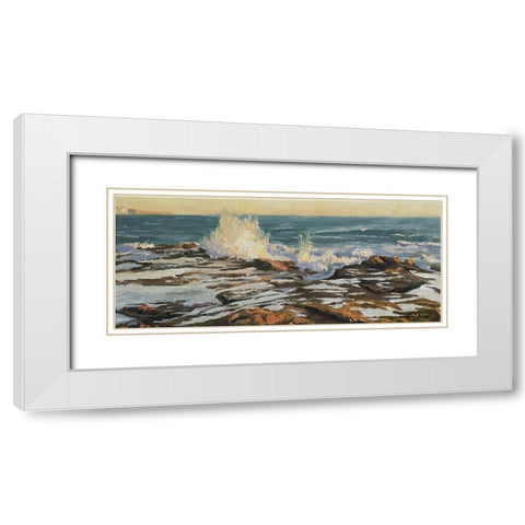 Evening Glory White Modern Wood Framed Art Print with Double Matting by Strube, Ling