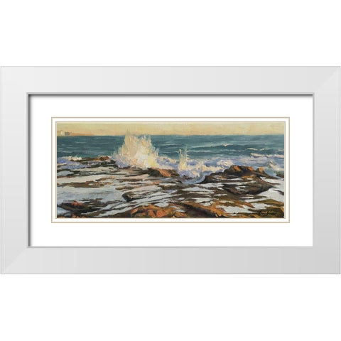 Evening Glory White Modern Wood Framed Art Print with Double Matting by Strube, Ling