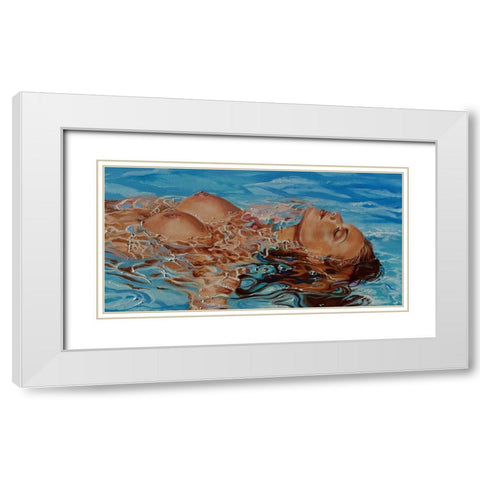 Relax Time White Modern Wood Framed Art Print with Double Matting by Luniak, Monika