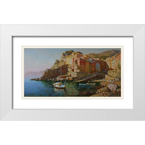 Lago Maggiore White Modern Wood Framed Art Print with Double Matting by Obuchovsky, Yury