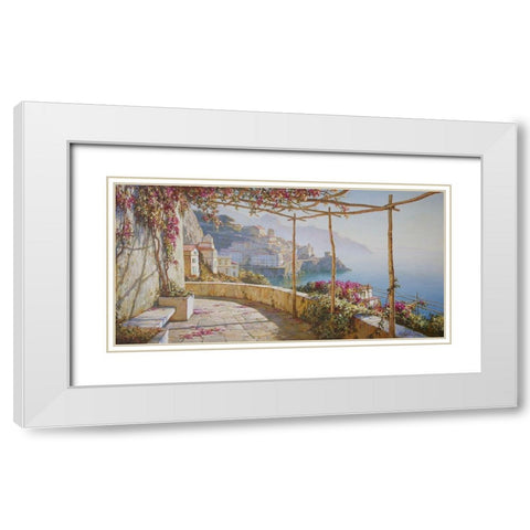 Amalfi. Colors of Autumn White Modern Wood Framed Art Print with Double Matting by Obuchovsky, Yury