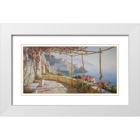 Amalfi. Colors of Autumn White Modern Wood Framed Art Print with Double Matting by Obuchovsky, Yury