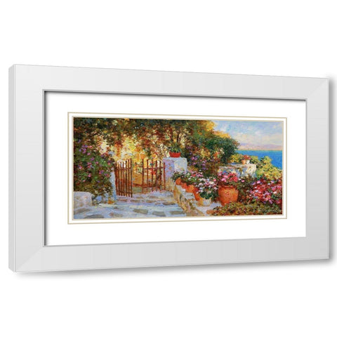 Flowers above the Sea White Modern Wood Framed Art Print with Double Matting by Obuchovsky, Yury