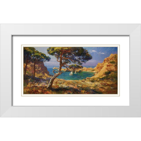 Rocky Coast XXI White Modern Wood Framed Art Print with Double Matting by Sviridov, Sergei