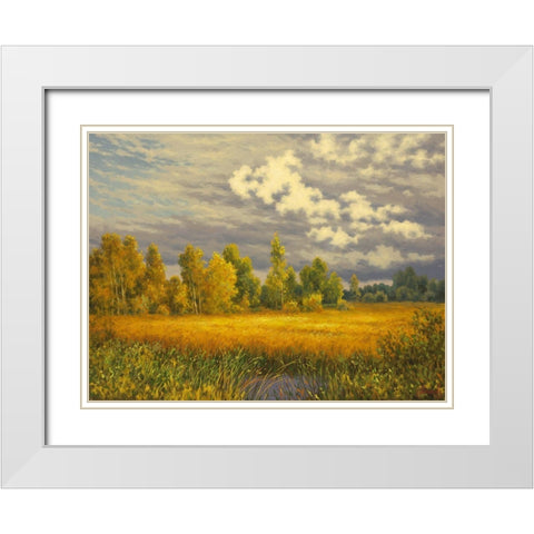 Clouds in Summer White Modern Wood Framed Art Print with Double Matting by Adamov, Alexey