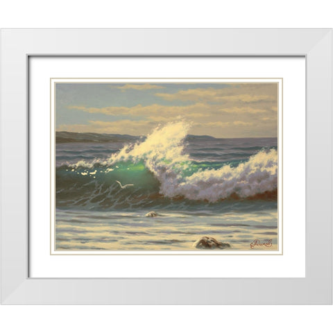 Big Wave White Modern Wood Framed Art Print with Double Matting by Adamov, Alexey