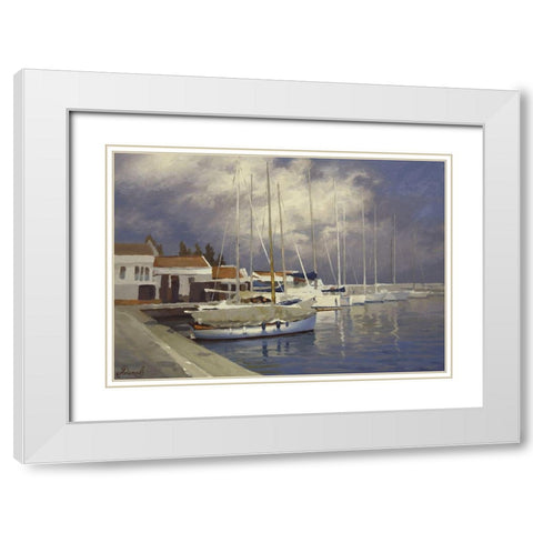 Yacht Club White Modern Wood Framed Art Print with Double Matting by Adamov, Alexey