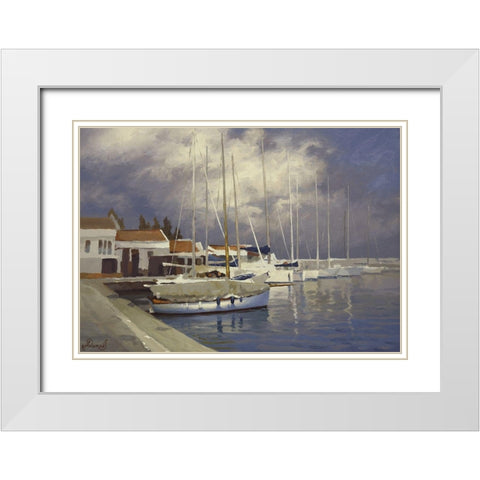 Yacht Club White Modern Wood Framed Art Print with Double Matting by Adamov, Alexey
