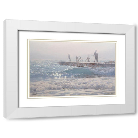 Marevo White Modern Wood Framed Art Print with Double Matting by Adamov, Alexey