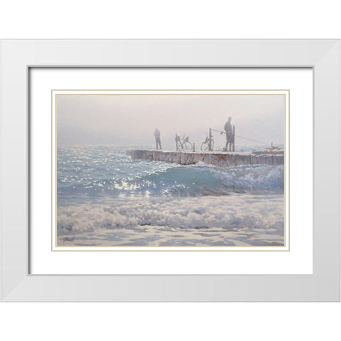 Marevo White Modern Wood Framed Art Print with Double Matting by Adamov, Alexey