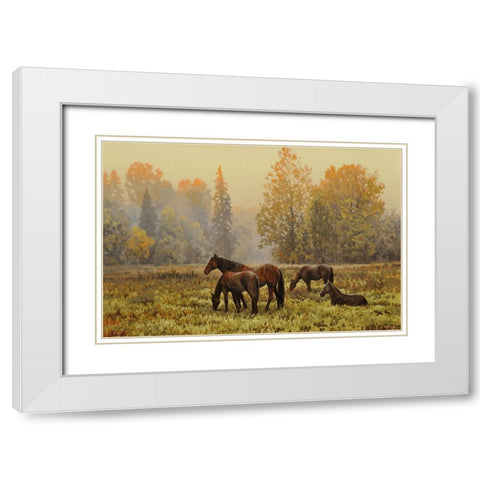 In the Silent Wood White Modern Wood Framed Art Print with Double Matting by Adamov, Alexey