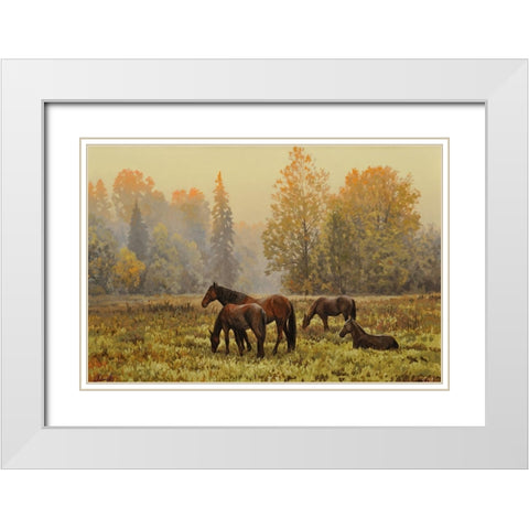 In the Silent Wood White Modern Wood Framed Art Print with Double Matting by Adamov, Alexey