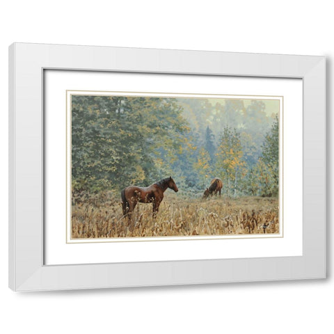 In the Wood White Modern Wood Framed Art Print with Double Matting by Adamov, Alexey