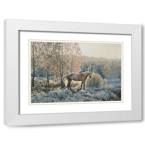 Winter Morning White Modern Wood Framed Art Print with Double Matting by Adamov, Alexey