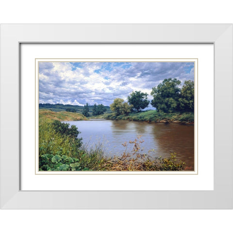 Hot Summer White Modern Wood Framed Art Print with Double Matting by Adamov, Alexey