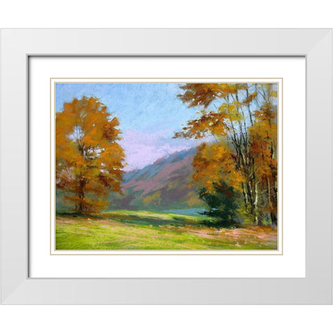 October Gold II White Modern Wood Framed Art Print with Double Matting by Chaney, Alan