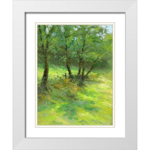 Hedgerow Trees White Modern Wood Framed Art Print with Double Matting by Chaney, Alan