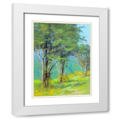 Trees in Spring White Modern Wood Framed Art Print with Double Matting by Chaney, Alan