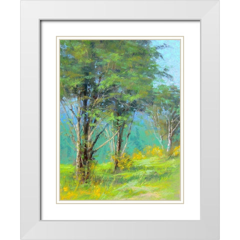 Trees in Spring White Modern Wood Framed Art Print with Double Matting by Chaney, Alan