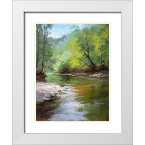River Bank White Modern Wood Framed Art Print with Double Matting by Chaney, Alan