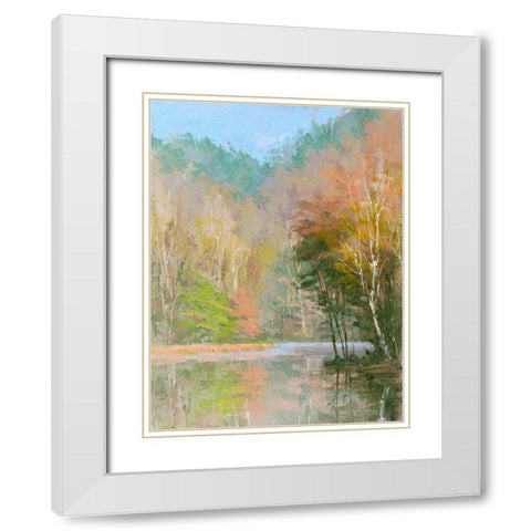 Lakeside in December White Modern Wood Framed Art Print with Double Matting by Chaney, Alan