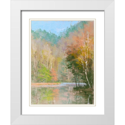 Lakeside in December White Modern Wood Framed Art Print with Double Matting by Chaney, Alan