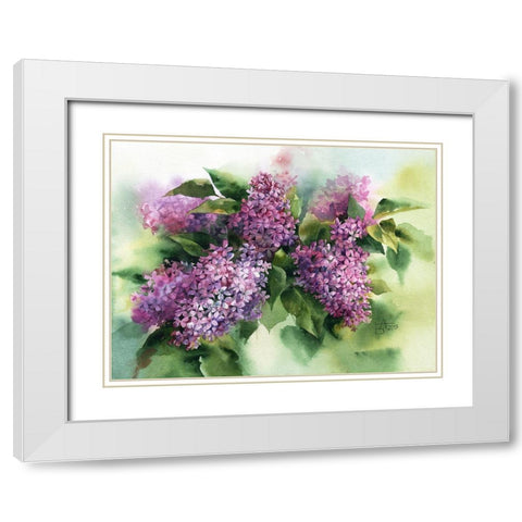 Lilac White Modern Wood Framed Art Print with Double Matting by Besedina, Anastasiia