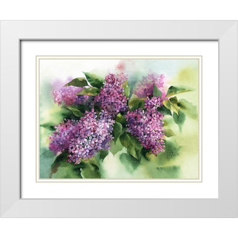 Lilac White Modern Wood Framed Art Print with Double Matting by Besedina, Anastasiia