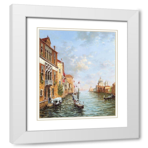 Venice V White Modern Wood Framed Art Print with Double Matting by Alighieri, Giovanni