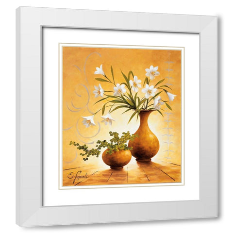 Italian Flowers III White Modern Wood Framed Art Print with Double Matting by Lopardi, E.