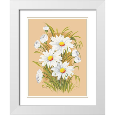 Flowers Composition I White Modern Wood Framed Art Print with Double Matting by Divisova, Jaroslava