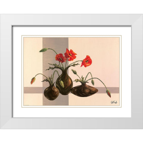 Art Decor VII White Modern Wood Framed Art Print with Double Matting by Krol, Wieslaw