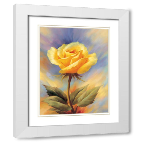 Small Roses I White Modern Wood Framed Art Print with Double Matting by Skorupska, Patrycja