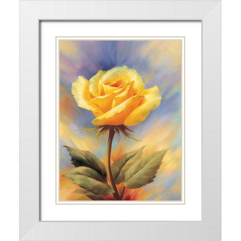 Small Roses I White Modern Wood Framed Art Print with Double Matting by Skorupska, Patrycja