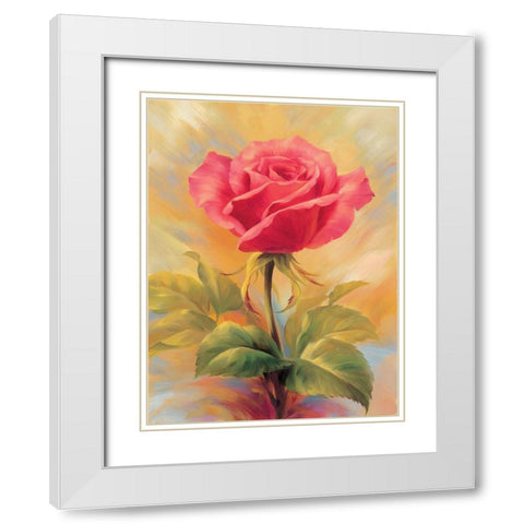 Small Roses II White Modern Wood Framed Art Print with Double Matting by Skorupska, Patrycja