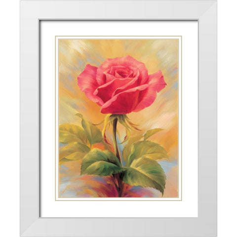 Small Roses II White Modern Wood Framed Art Print with Double Matting by Skorupska, Patrycja