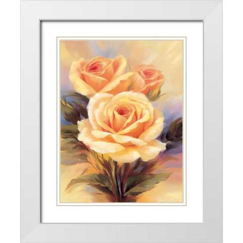 Small Roses IV White Modern Wood Framed Art Print with Double Matting by Skorupska, Patrycja