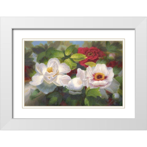 American Flowers I White Modern Wood Framed Art Print with Double Matting by Murphy, John