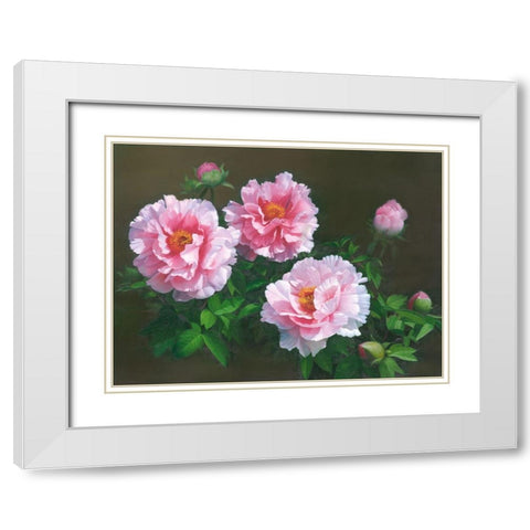 American Flowers I White Modern Wood Framed Art Print with Double Matting by Murphy, John