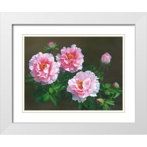 American Flowers I White Modern Wood Framed Art Print with Double Matting by Murphy, John