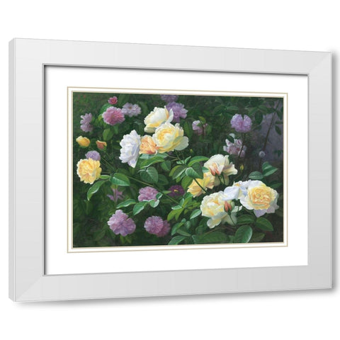American Flowers I White Modern Wood Framed Art Print with Double Matting by Murphy, John